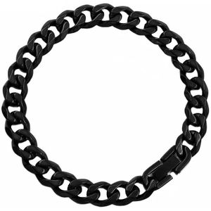 Heren armband Edelstaal Link chain Black 9mm