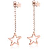 Cilla Jewels Dames oorhangers Edelstaal Rose Stars