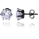 LGT Jewels Stud oorbellen Black Edition Round-6mm