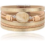 Layered Armband Vintage met Steen  - Champagne