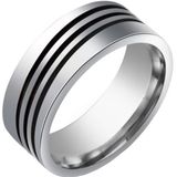 Stalen mannen ring Triple Diagonal Stripe-22mm