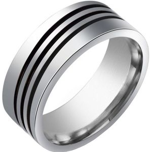 Stalen mannen ring Triple Diagonal Stripe-22mm