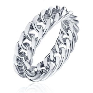 Cilla Jewels Damesring met Cuban Link Schakel - Zilverkleurig -16mm