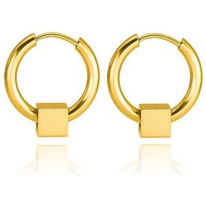 Stalen creolen Flexible Square Gold-12mm