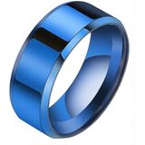 Heren ring Titanium Blauw 8mm-18mm