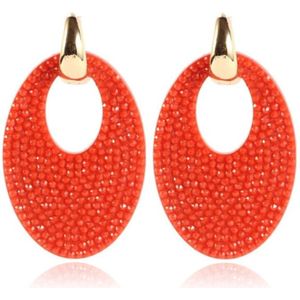 Ovale dames oorbellen Cilla Jewels Rood Goudkleurig