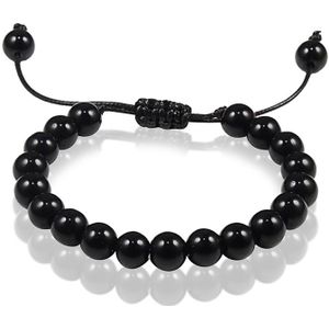 Verstelbare kralen armband Memphis Zwart Onyx 8mm