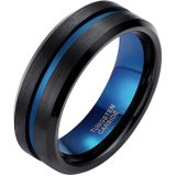 Heren ring Wolfraam Zwart Blauw 8mm-19mm