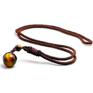 Memphis Touw ketting met Tijgeroog kraal hanger