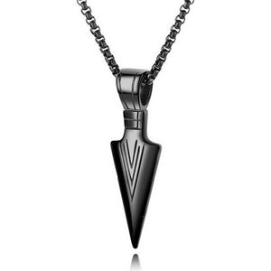 Heren ketting met hanger Edelstaal Viking Arrow Black