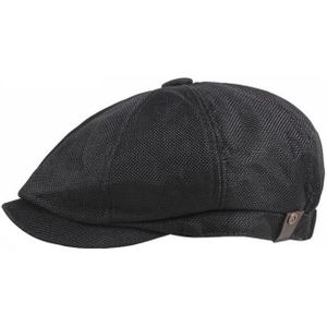 Vintage Stijl Zwarte Katoenen Baret voor Heren