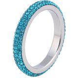 Cilla Jewels ring edelstaal Kristal Blauw-16mm