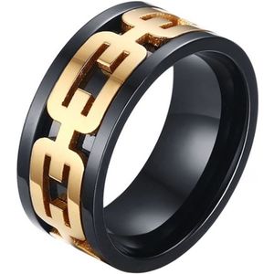 Mendes zwarte mannen ring Gouden Ketting-20mm