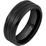 Wolfraam heren ring Classic Groove 8mm-17mm