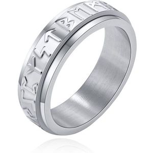 Mendes Viking Script Ring - Edelstaal Zilver-18mm