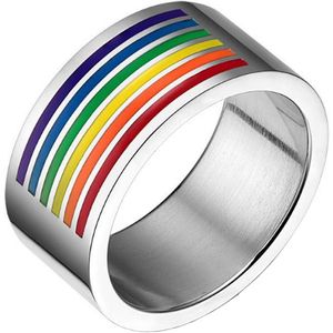 Edelstaal mannen ring Regenboog 10mm-18mm