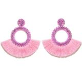 Fringe Oorbellen met Roze Strass van Cilla Jewels