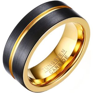 Heren ring Wolfraam Verguld Zwart Goud 8mm-19mm