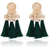 Tassel Oorbellen met Elegante Steen van Deja Jewels - Groen