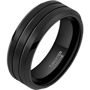 Wolfraam heren ring Classic Groove 8mm-22mm