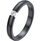 Cilla Jewels edelstaal ring Crystal Black-15mm