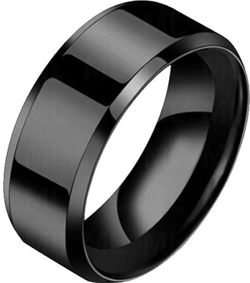 Heren ring Titanium Zwart 8mm-21mm