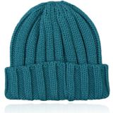 LGT JWLS Grofgebreide Dames Beanie met Omslagrand - Petrol