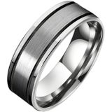 Tom Jaxon heren ring Wolfraam Zwarte Groef Mat en Glans-20mm