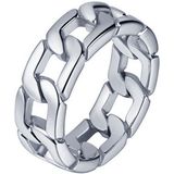 Edelstaal heren ring Cuban Link zilverkleurig-21mm