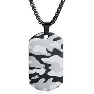Camouflage Dogtag kettinghanger inclusief ketting