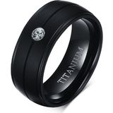 Mendes herenring Titanium Black Zircon-19mm