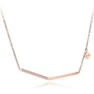 Cilla Jewels dames ketting Mozaiek Edelstaal Rose Verguld