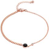 Cilla Jewels Dames Enkelband Black Disc met Zirkonia Rose