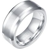 Wolfraam heren ring Geborstelde streep 8mm-21mm