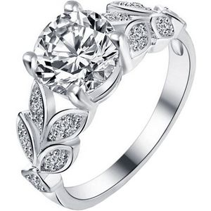 Dames ring LGT Jewels Crystal Leaf-17mm