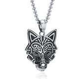 Mendes Nordic Heren Ketting - Rune Wolf Silver