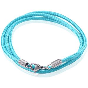 LGT Jewels waxkoord ketting Turquoise - 2.5mm-65cm