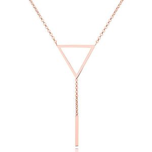 Dames ketting Cilla Jewels Edelstaal Verguld rose Driehoek Staaf