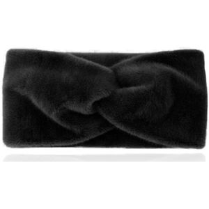 LGT JWLS Zachte Gebreide Hoofdband met Vachtachtige Look - Heerlijk Zacht - Zwart