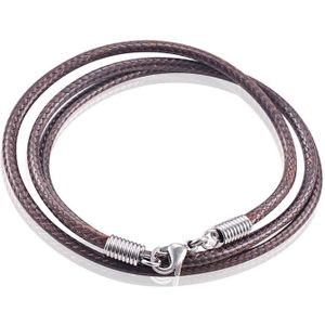 LGT Jewels waxkoord ketting Donkerbruin - 2.5mm-65cm