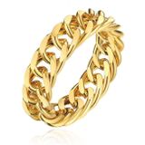 Cilla Jewels Damesring met Cuban Link Schakel - Goudkleurig -17mm