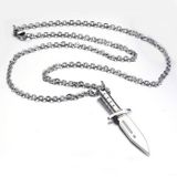 Heren hanger Edelstaal Dagger Silver