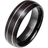 Wolfraam heren ring Classic Groove Rose 8mm-21.5mm