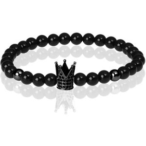 Memphis kralen armband Agaat Crown Black