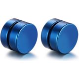 Magnetische Stud oorbellen Blauw 8mm