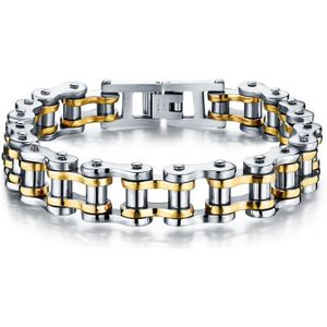 Heren armband Edelstaal Biker Chain Silver Gold