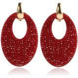 Ovale Dames Oorbellen Cilla Jewels Bordeaux Goudkleurig 5.5 X 3.2cm