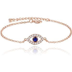 Verstelbare Damesarmband Rose met Evil Eye en Steentjes