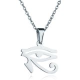 Zilverkleurige dames ketting Edelstaal Oog van Horus