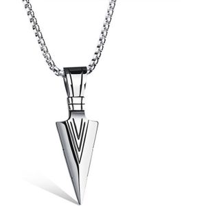 Heren ketting met hanger Edelstaal Viking Arrow Silver
